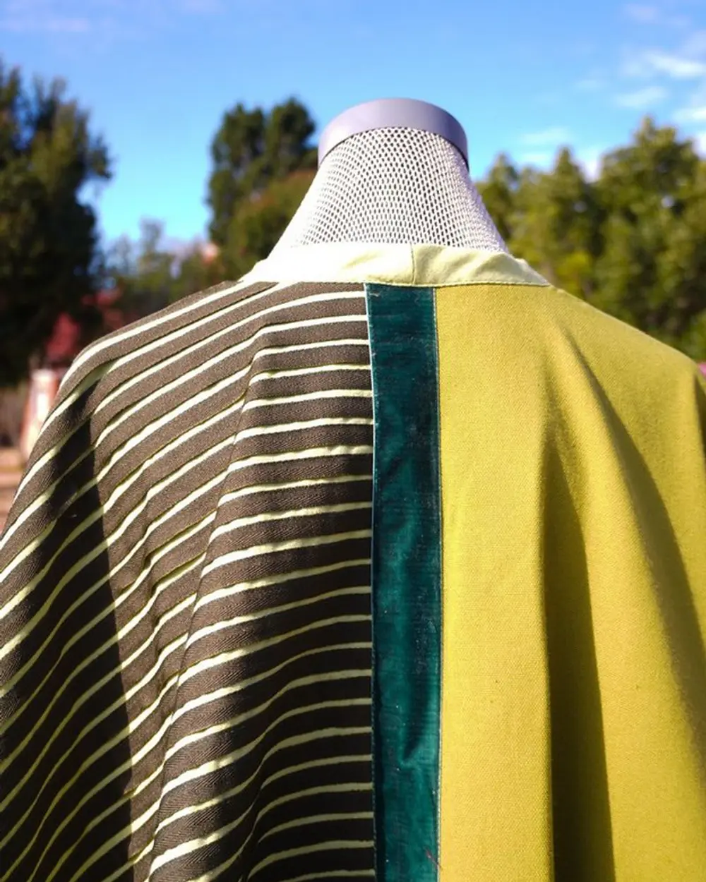 Striped & olive cape