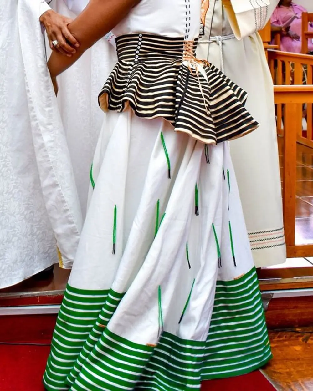 Peplum skirt, green hem
